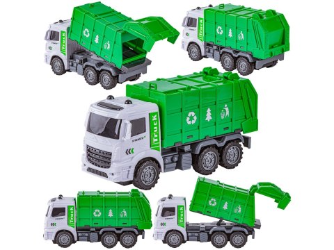 Zestaw 6 Pojazdów Ciężarowych Ciężarówka Tir Ciągnik Wywrotka Śmieciarka Beczkowóz