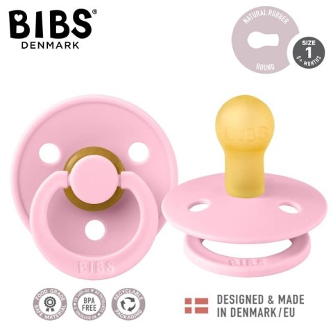 BIBS COLOUR BABY PINK S Smoczek Uspokajający kauczuk Hevea