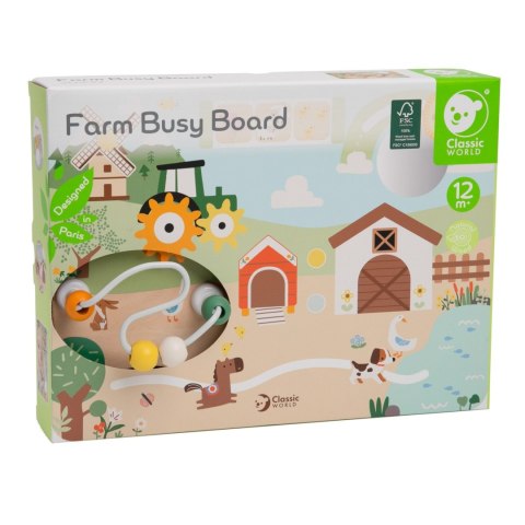 CLASSIC WORLD Drewniana Tablica Manipulacyjna Aktywności Farma