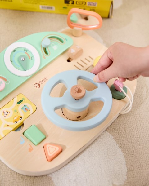 CLASSIC WORLD Drewniana Tablica Manipulacyjna Wielofunkcyjna Kierownica Motoryczna