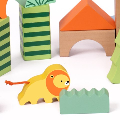 CLASSIC WORLD Drewniane Klocki Konstrukcyjne Las Zwierzęta 50 el.