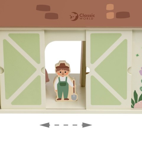 CLASSIC WORLD Drewniany Domek Farma Vintage Zestaw Figurek 17 el.