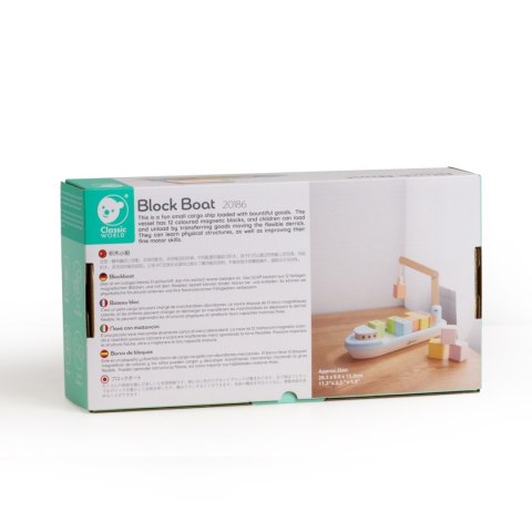 CLASSIC WORLD Drewniany Statek Układanie Bloków 13 el.