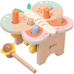 CLASSIC WORLD Wbijak Pastelowy Motylek Montessori z Młoteczkiem 8el.
