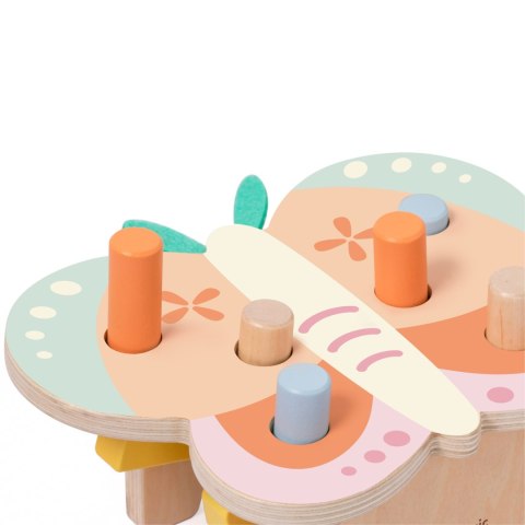 CLASSIC WORLD Wbijak Pastelowy Motylek Montessori z Młoteczkiem 8el.