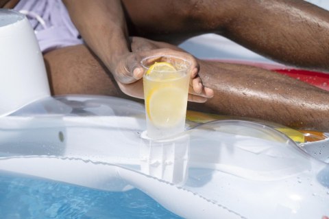 Dmuchany Materac do pływania Leżak Niebieski BESTWAY 161x84cm + Oparcie