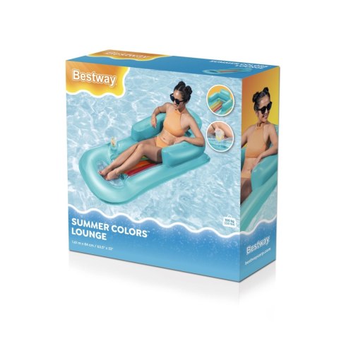 Dmuchany Materac do pływania Leżak Niebieski BESTWAY 161x84cm + Oparcie