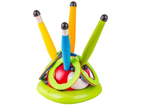 Gra Zręcznościowa 3w1 BIEDRONKA Wyrzutnia Rakiet Skakanka Rzut Do Celu Rzutki Skaczące Ramiona Interaktywna Zabawka Dla Dzieci