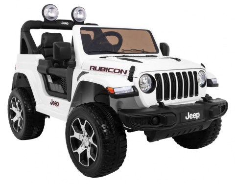 Jeep Wrangler Rubicon na akumulator dla dzieci Biały + Pilot