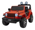 Jeep Wrangler Rubicon na akumulator dla dzieci Pomarańczowy + Pilot + Radio MP3 LED + Koła EVA