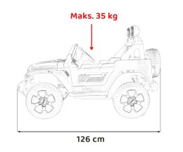 Jeep Wrangler Rubicon na akumulator dla dzieci Pomarańczowy + Pilot + Radio MP3 LED + Koła EVA