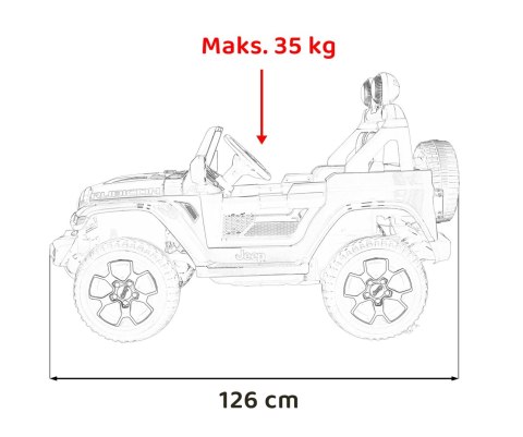 Jeep Wrangler Rubicon na akumulator dla dzieci Pomarańczowy + Pilot + Radio MP3 LED + Koła EVA