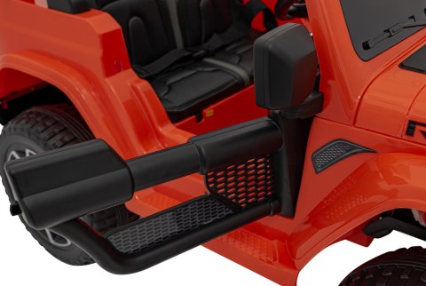Jeep Wrangler Rubicon na akumulator dla dzieci Pomarańczowy + Pilot + Radio MP3 LED + Koła EVA