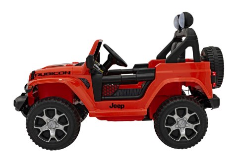 Jeep Wrangler Rubicon na akumulator dla dzieci Pomarańczowy + Pilot + Radio MP3 LED + Koła EVA