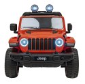 Jeep Wrangler Rubicon na akumulator dla dzieci Pomarańczowy + Pilot + Radio MP3 LED + Koła EVA