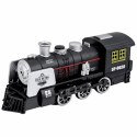 Klasyczna Lokomotywa Czujnik Przeszkód Dym Światła Dźwięki Czarna