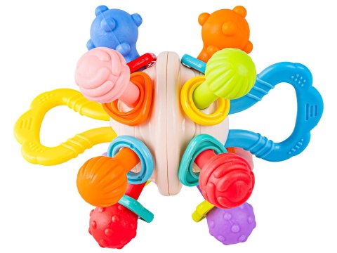 Kolorowa Zabawka Sensoryczna Gryzak Grzechotka Kula Gryzaki Wypustki