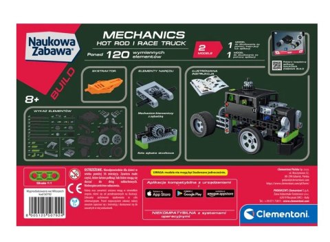 Naukowa Zabawa Klocki Laboratorium Mechaniki Hot Rod i Race Truck Język Polski Clementoni 50792