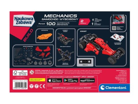 Naukowa Zabawa Klocki Laboratorium Mechaniki Samochód Wyścigowy Język Polski Clementoni 50870
