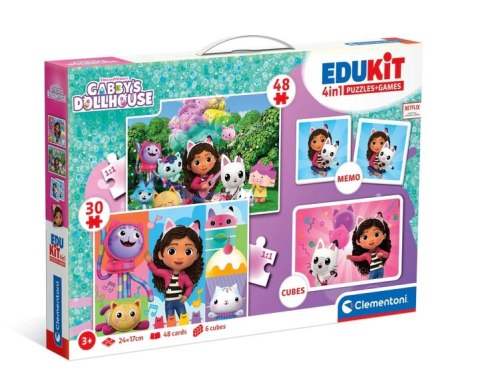 Zestaw Edukacyjny Puzzle Memo Klocki KOCI DOMEK GABI Clementoni 18319