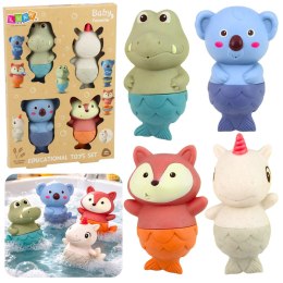 Zestaw Zabawki Do Kąpieli Zwierzątka Syrenki Gumowe 4 szt.