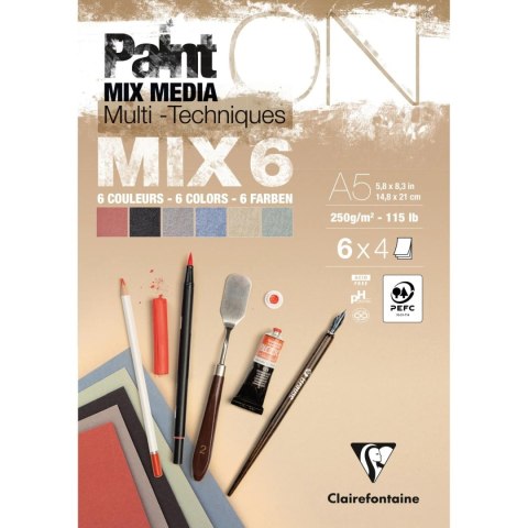 Blok papierów PaintON Mix6, A5, 250g