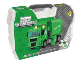 Ciężarówka Auto Samochód ŚMIECIARKA Do Rozkręcania W Walizce + Kosz Na Śmieci