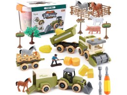 Farma Traktor Kombajn Do Skręcania Stajnia Gospodarstwo Rolne Zestaw Majsterkowicza Rolnika Zwierzęta Wkrętarka