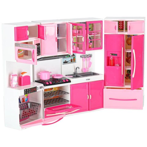 Mebelki dla lalek kuchnia 4 segmenty dźwięki LED 48cm
