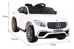 Mercedes Benz GLC63S dla dzieci, Biały SUV + Pilot + Napęd 4x4