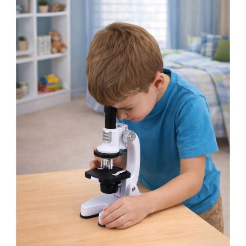 Mikroskop Zestaw Edukacyjny Dla Dzieci Zoom 1200x Akcesoria Biały