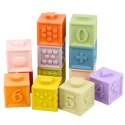 Zestaw Gumowe Klocki Edukacyjne Sensoryczne Cyfry i Faktury 12 el.