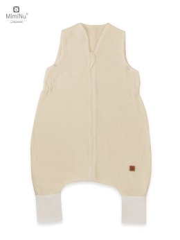 KIECZMERSKI Śpiworek do spania letni z nogawkami MUŚLIN S bawełna 100% 1-2,5 lat, 0,5-1TOG ciepły beż