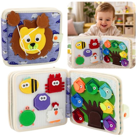 Książeczka Edukacyjna Sensoryczna Filcowa 3D Dżungla Lew