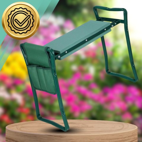 KLĘCZNIK OGRODOWY TABORET SKŁADANY KRZESŁO STOŁEK DO OGRODU 3w1 przybornik