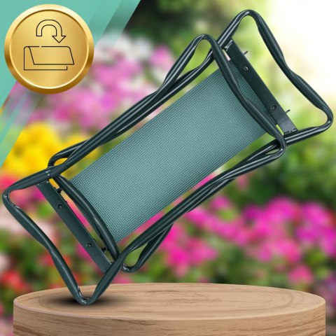 KLĘCZNIK OGRODOWY TABORET SKŁADANY KRZESŁO STOŁEK DO OGRODU 3w1 przybornik