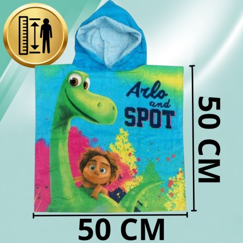 Ponczo kąpielowe dziecięce DINO z kapturem Ręcznik plażowy Basen Plaża 50x100