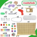 MASTERKIDZ Wolnostojąca Ściana STEM + Akcesoria Kołki Tace Klocki Narzędzia