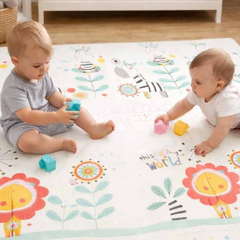 Mata edukacyjna piankowa dwustronna składana 180x200cm zwierzęta wzór