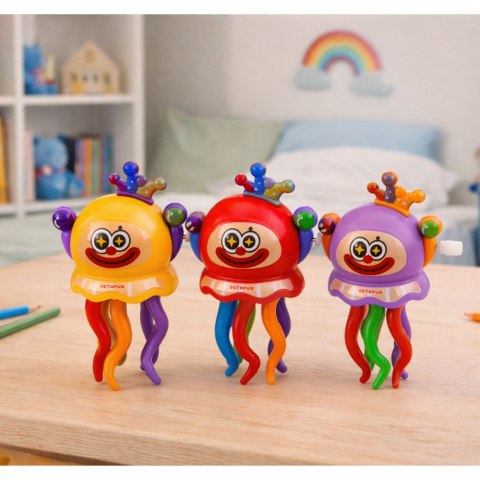 Nakręcana Zabawka Ośmiornica Klaun Jeździ Rusza Mackami