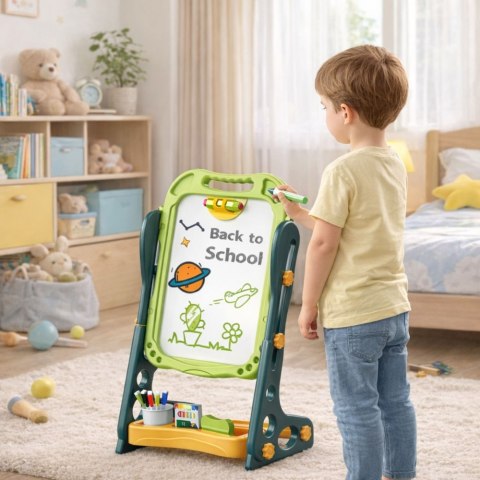 Tablica Dwustronna Magnetyczna Kredowa Suchościeralna Zielona 52 el.