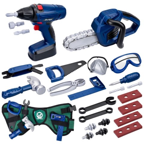 Zestaw Małego Majsterkowicza Skrzynka Narzędzia Wkrętarka 30 el.