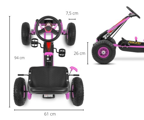 Milly Mally Gokart na pedały Thor Pink