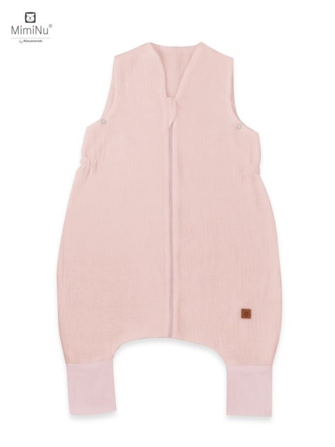 KIECZMERSKI Śpiworek do spania letni z nogawkami MUŚLIN S bawełna 100% 1-2,5 lat, 0,5-1TOG pudrowy róż