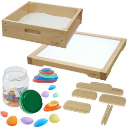 MASTERKIDZ Rama Sensoryczna - Panel LED + Zestaw Akcesoriów Do Zabawy w Piasku