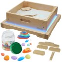 MASTERKIDZ Rama Sensoryczna - Panel LED + Zestaw Akcesoriów Do Zabawy w Piasku