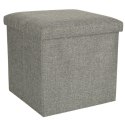 Pufa składana ze schowkiem otwierana do siedzenia podnóżek szary 38x38x38cm