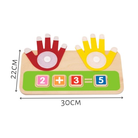 TOOKY TOY Drewniana Zabawka Edukacyjna do Nauki Liczenia Na Palcach Dodawanie i Odejmowanie