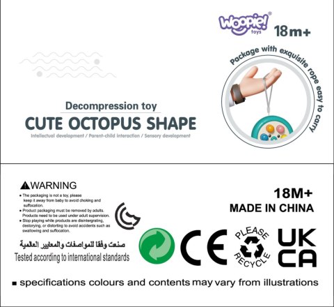 WOOPIE Gra Zręcznościowa Wbijanka Kreta Sznurek Ośmiornica Różowy 2w1