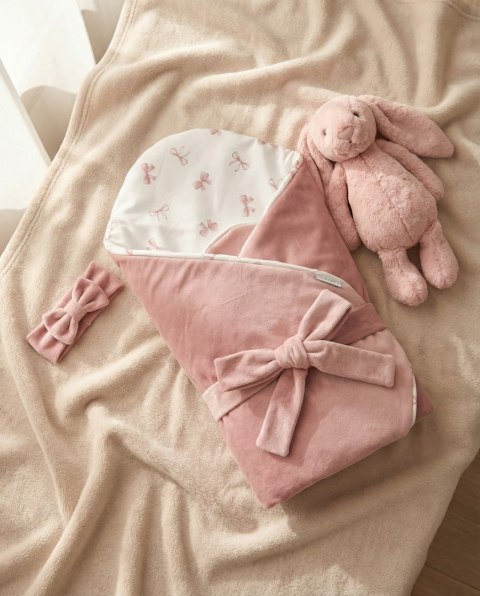 ALBERO MIO Rożek niemowlęcy 75x75 Pudrowe Kokardki CP9